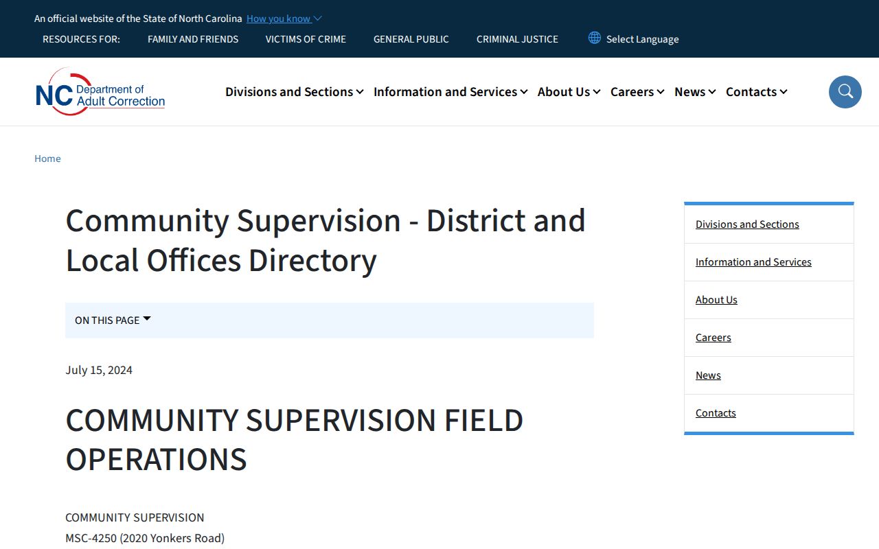 Northampton County probation and parole District 6 office directory